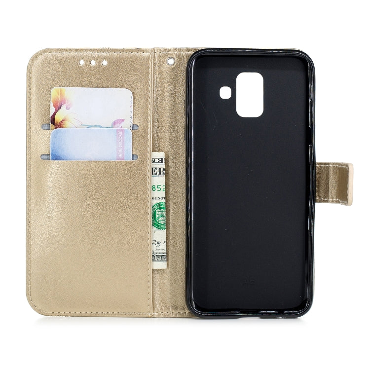 Diamond Encrusted Butterflies Love Flowers Pattern Horizontal Flip Leather Case for Galaxy A6 (2018)  , with Holder & Card Slots & Wallet & Lanyard