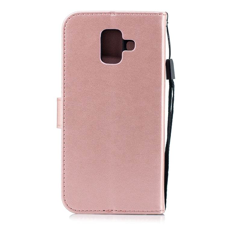 Diamond Encrusted Butterflies Love Flowers Pattern Horizontal Flip Leather Case for Galaxy A6 (2018)  , with Holder & Card Slots & Wallet & Lanyard
