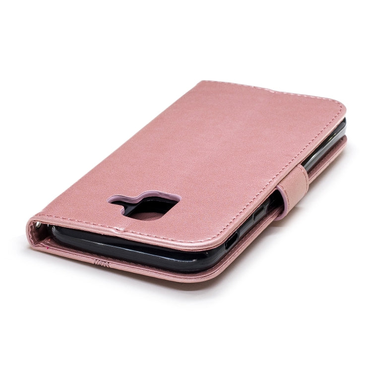 Diamond Encrusted Butterflies Love Flowers Pattern Horizontal Flip Leather Case for Galaxy A6 (2018)  , with Holder & Card Slots & Wallet & Lanyard
