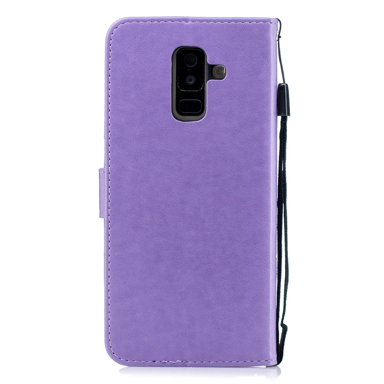 Diamond Encrusted Butterflies Love Flowers Pattern Horizontal Flip Leather Case for Galaxy A6 Plus (2018) , with Holder & Card Slots & Wallet & Lanyard