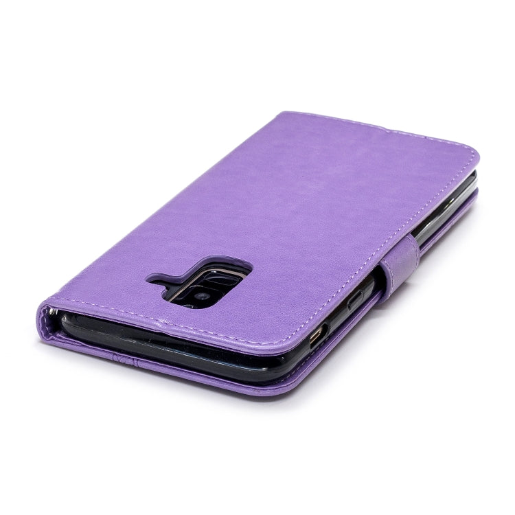 Diamond Encrusted Butterflies Love Flowers Pattern Horizontal Flip Leather Case for Galaxy A6 Plus (2018) , with Holder & Card Slots & Wallet & Lanyard