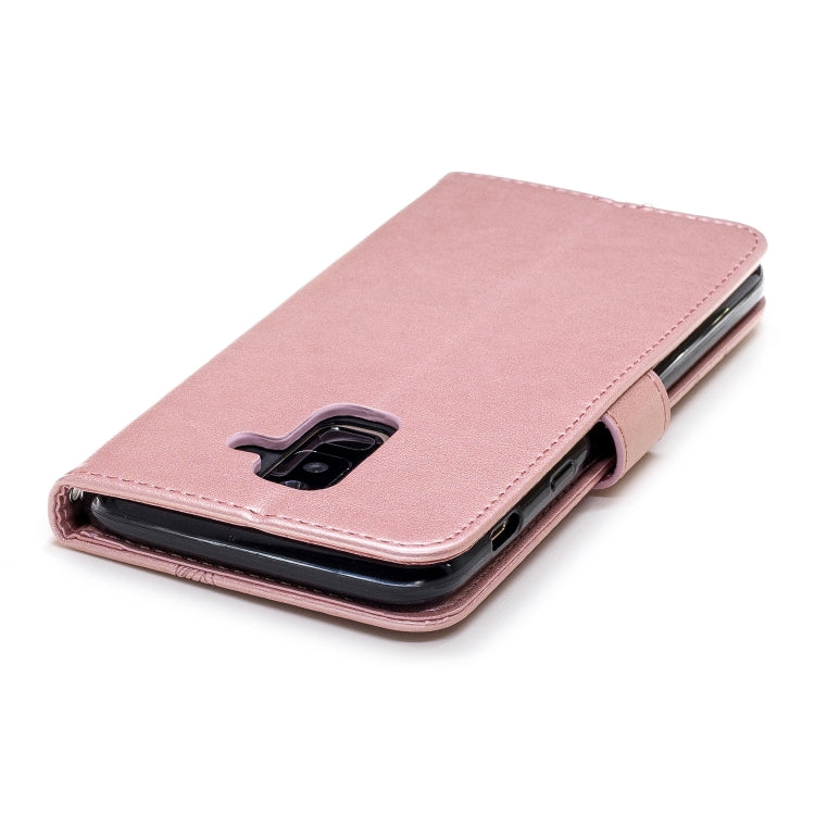 Diamond Encrusted Butterflies Love Flowers Pattern Horizontal Flip Leather Case for Galaxy A6 Plus (2018) , with Holder & Card Slots & Wallet & Lanyard