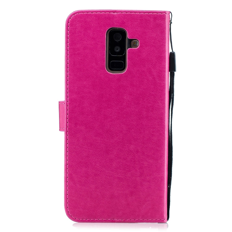 Diamond Encrusted Butterflies Love Flowers Pattern Horizontal Flip Leather Case for Galaxy A6 Plus (2018) , with Holder & Card Slots & Wallet & Lanyard