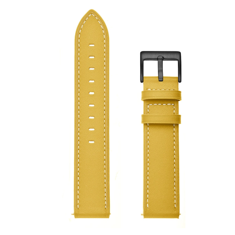 For Huawei Watch GT3 46mm / Watch GT Runner First Layer Leather Sewing Thread Watch Band