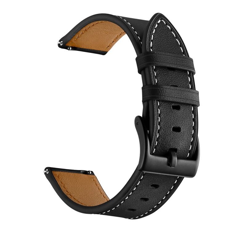 For Huawei Watch GT3 42mm / Watch GT2 42mm First Layer Leather Sewing Thread Watch Band