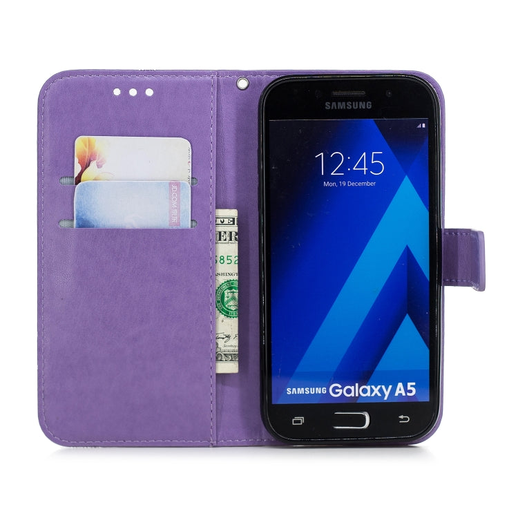Diamond Encrusted Butterflies Love Flowers Pattern Horizontal Flip Leather Case for Galaxy A5 (2017) / A520 ,with Holder & Card Slots & Wallet & Lanyard