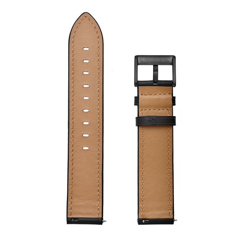 For Amazfit GTS 3 / GTS 2e First Layer Leather Sewing Thread Watch Band