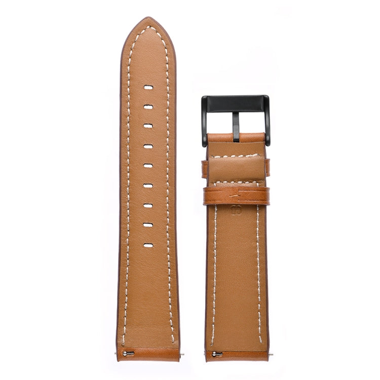 For Amazfit GTS 3 / GTS 2e First Layer Leather Sewing Thread Watch Band