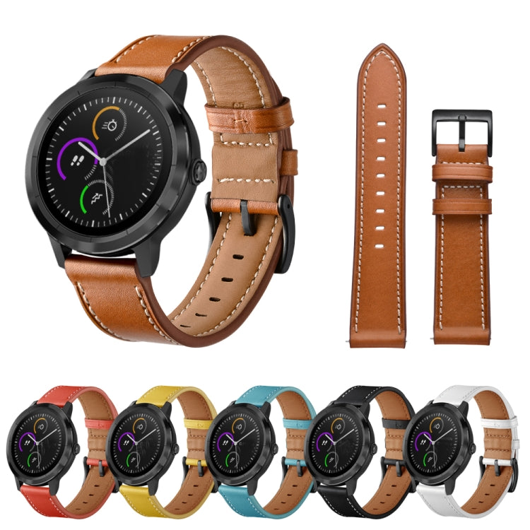 For Amazfit GTS 3 / GTS 2e First Layer Leather Sewing Thread Watch Band