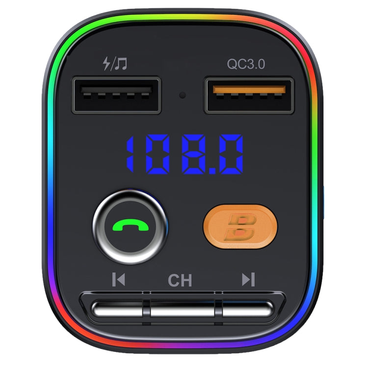 T48C Car Bluetooth 5.0 Fm Transmitter Kit MP3 Modulator Dual USB with Type-C