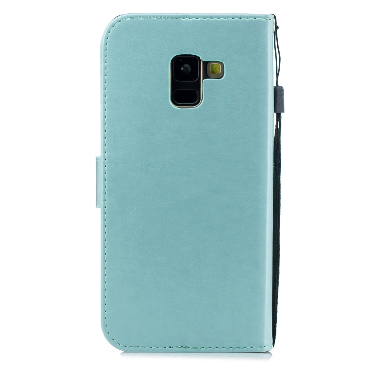 Diamond Encrusted Butterflies Love Flowers Pattern Horizontal Flip Leather Case for Galaxy A8 (2018)  , with Holder & Card Slots & Wallet & Lanyard
