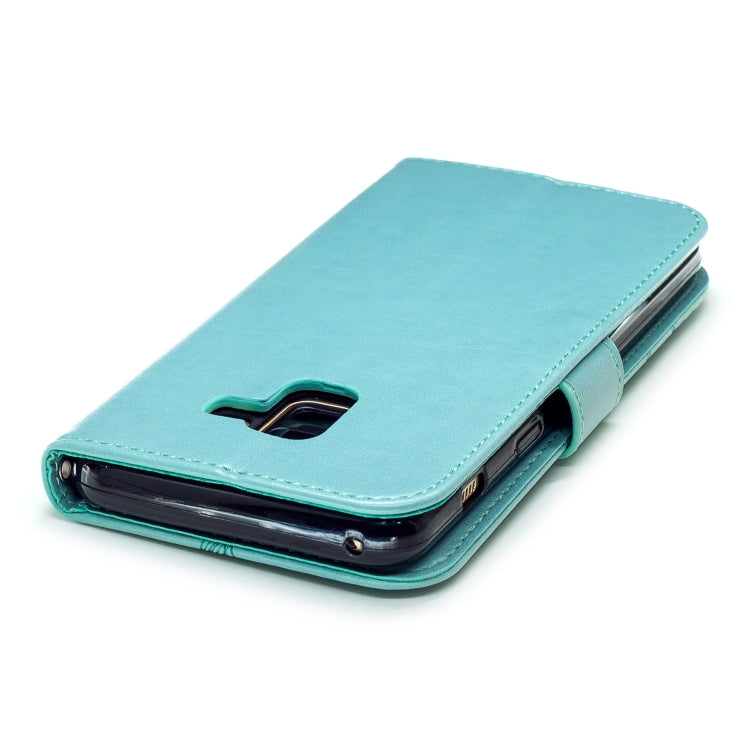 Diamond Encrusted Butterflies Love Flowers Pattern Horizontal Flip Leather Case for Galaxy A8 (2018)  , with Holder & Card Slots & Wallet & Lanyard