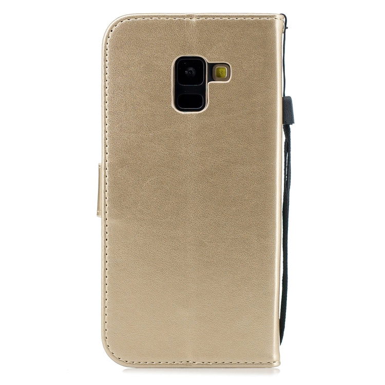 Diamond Encrusted Butterflies Love Flowers Pattern Horizontal Flip Leather Case for Galaxy A8 (2018)  , with Holder & Card Slots & Wallet & Lanyard