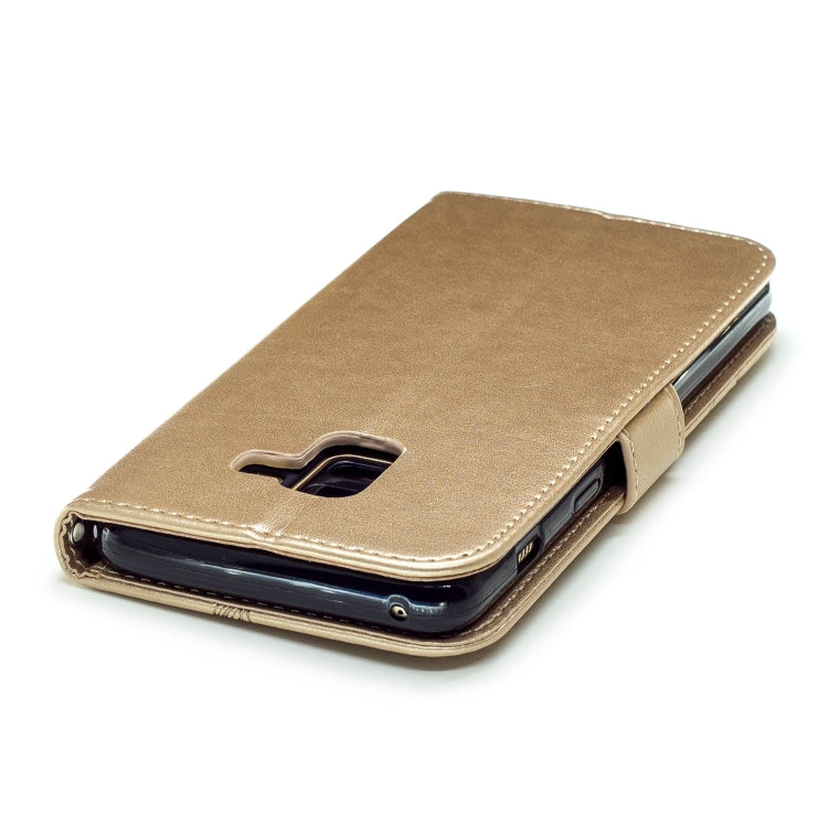 Diamond Encrusted Butterflies Love Flowers Pattern Horizontal Flip Leather Case for Galaxy A8 (2018)  , with Holder & Card Slots & Wallet & Lanyard