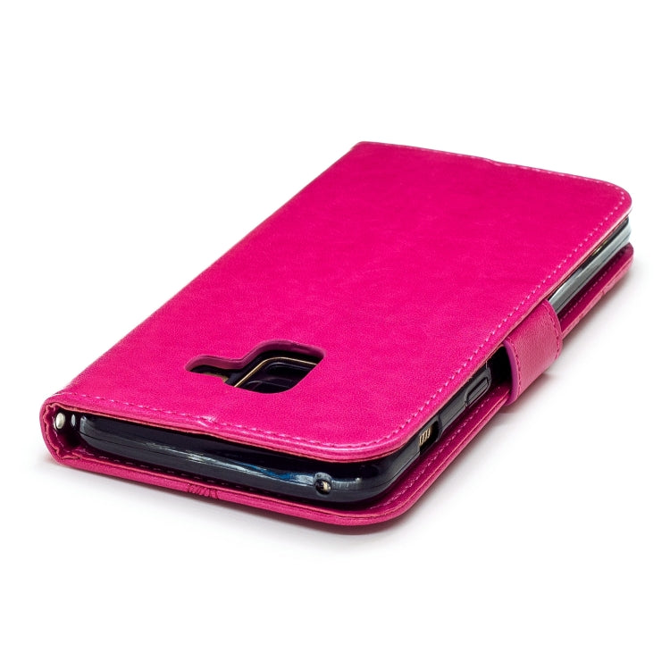 Diamond Encrusted Butterflies Love Flowers Pattern Horizontal Flip Leather Case for Galaxy A8 (2018)  , with Holder & Card Slots & Wallet & Lanyard