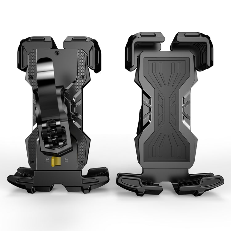 Bicycle Mobile Phone Bracket Cycling Navigation Shockproof Rotating Phone Rack(Black)