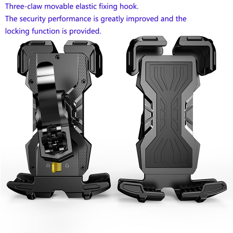 Bicycle Mobile Phone Bracket Cycling Navigation Shockproof Rotating Phone Rack(Black)