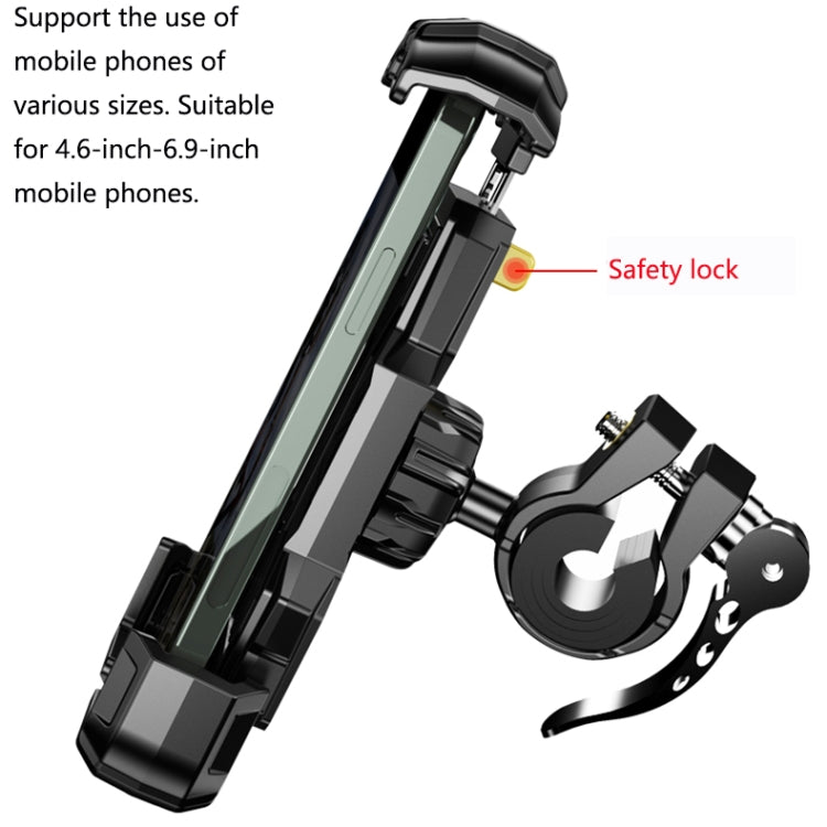 Bicycle Mobile Phone Bracket Cycling Navigation Shockproof Rotating Phone Rack(Black)