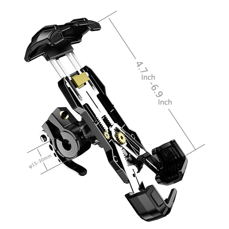Bicycle Mobile Phone Bracket Cycling Navigation Shockproof Rotating Phone Rack(Black)