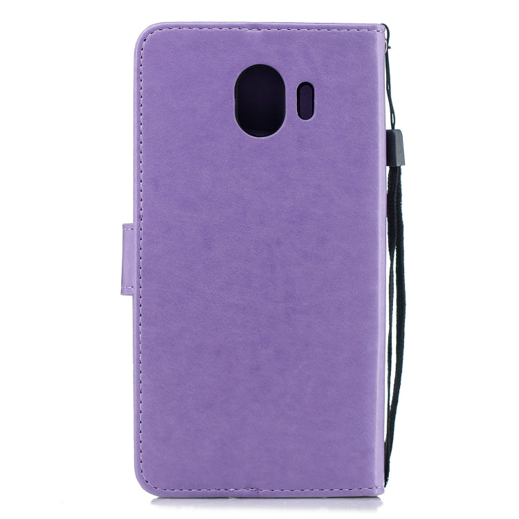 Diamond Encrusted Butterflies Love Flowers Pattern Horizontal Flip Leather Case for Galaxy J4 2018 (EU Version) , with Holder & Card Slots & Wallet & Lanyard