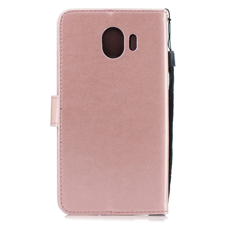 Diamond Encrusted Butterflies Love Flowers Pattern Horizontal Flip Leather Case for Galaxy J4 2018 (EU Version) , with Holder & Card Slots & Wallet & Lanyard