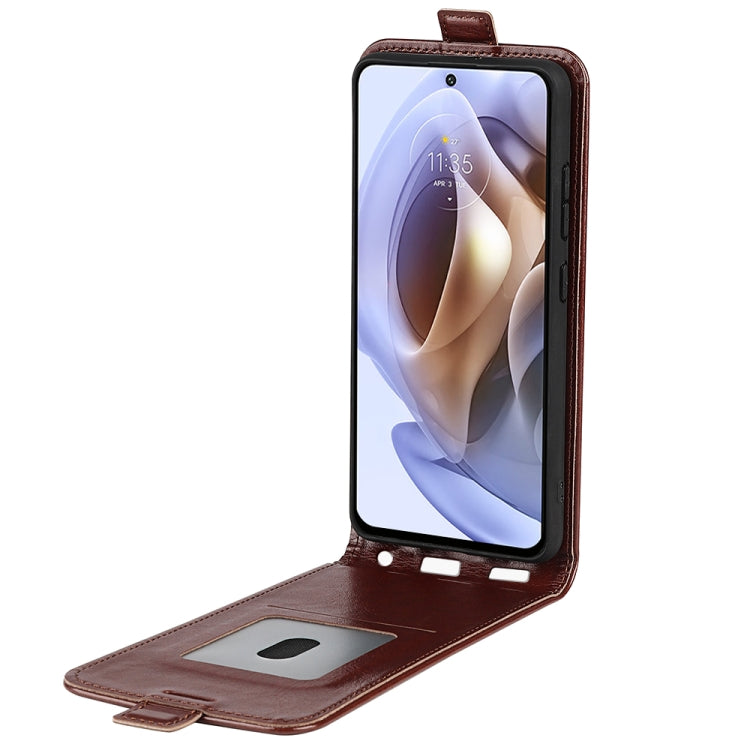 For Motorola Moto G31 4G R64 Texture Single Vertical Flip Leather Phone Case