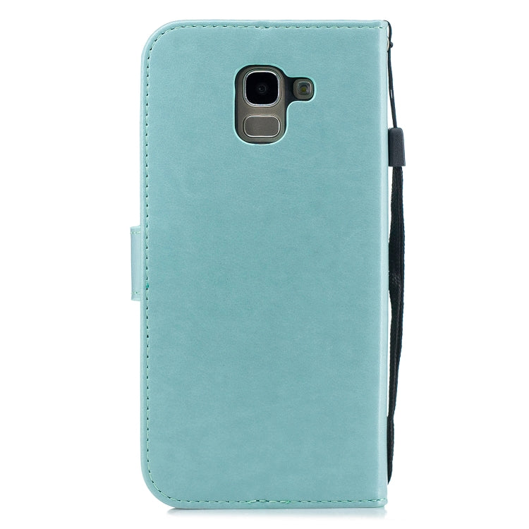 Diamond Encrusted Butterflies Love Flowers Pattern Horizontal Flip Leather Case for Galaxy J6 2018 (EU Version) , with Holder & Card Slots & Wallet & Lanyard