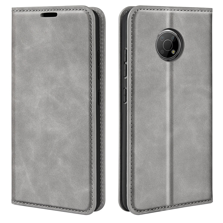 For  Nokia G300 Retro-skin Magnetic Suction Leather Phone Case