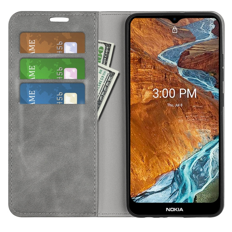 For  Nokia G300 Retro-skin Magnetic Suction Leather Phone Case