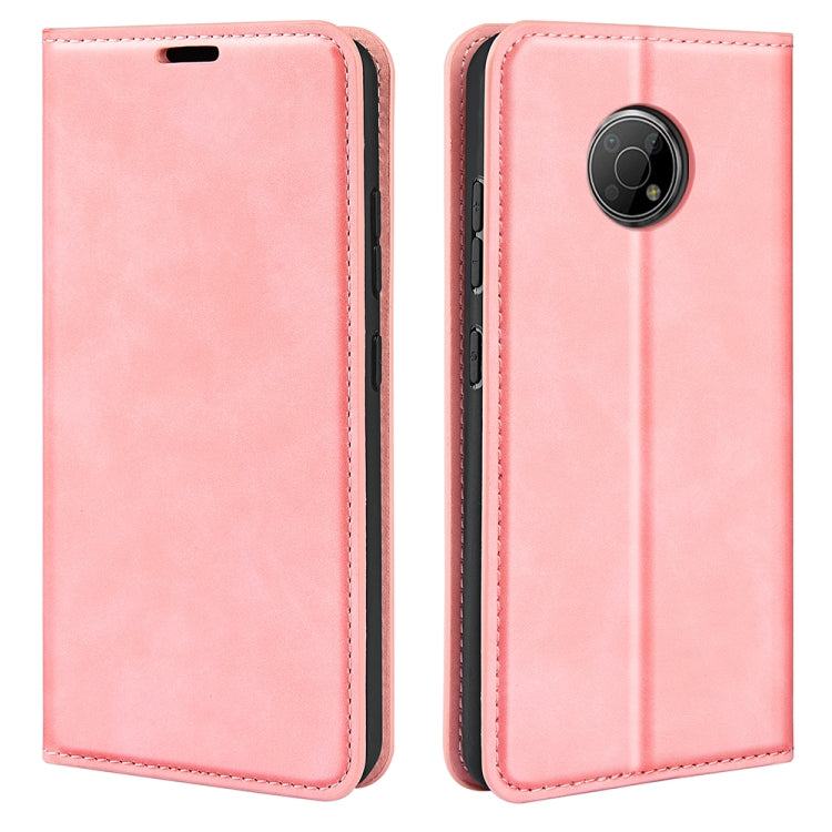 For  Nokia G300 Retro-skin Magnetic Suction Leather Phone Case