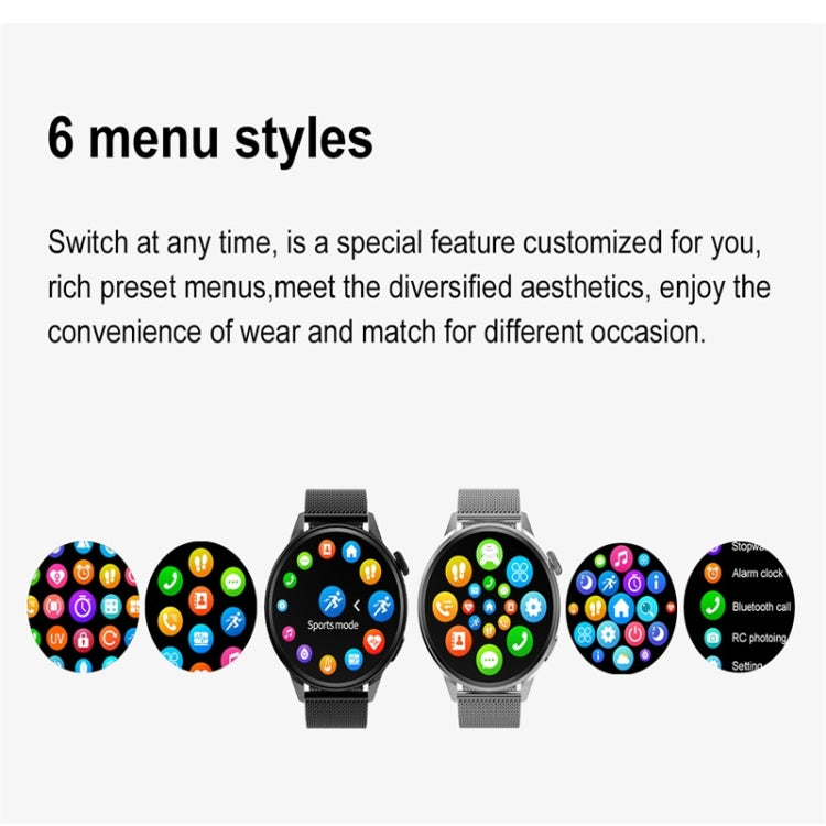 DT4 1.36 inch Steel Watchband Color Screen Smart Watch