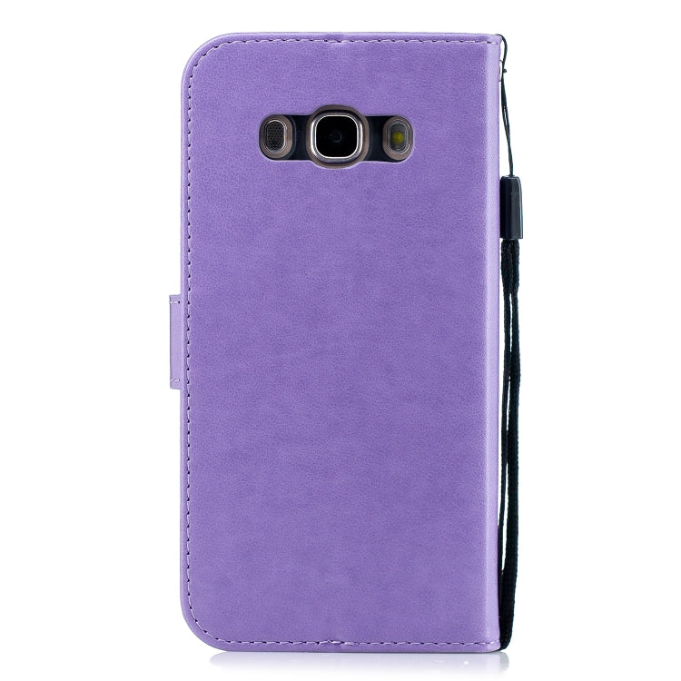 Diamond Encrusted Butterflies Love Flowers Pattern Horizontal Flip Leather Case for Galaxy J5 (2016) / J510 , with Holder & Card Slots & Wallet & Lanyard