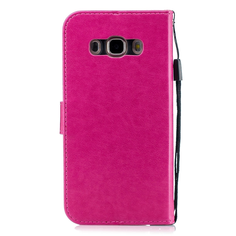 Diamond Encrusted Butterflies Love Flowers Pattern Horizontal Flip Leather Case for Galaxy J5 (2016) / J510 , with Holder & Card Slots & Wallet & Lanyard