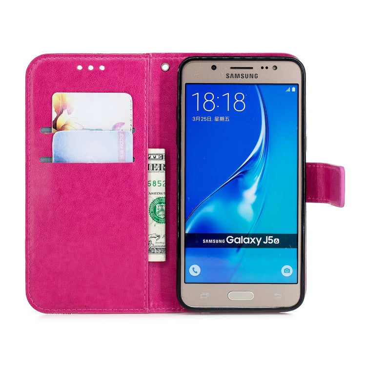 Diamond Encrusted Butterflies Love Flowers Pattern Horizontal Flip Leather Case for Galaxy J5 (2016) / J510 , with Holder & Card Slots & Wallet & Lanyard
