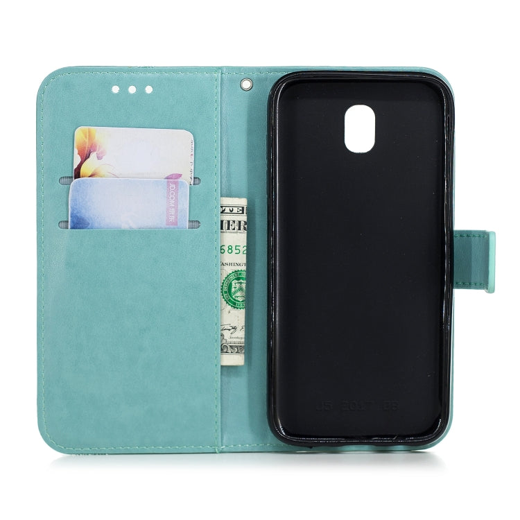 Diamond Encrusted Butterflies Love Flowers Pattern Horizontal Flip Leather Case for Samsung Galaxy J5 (2017) / J530