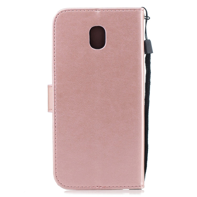 Diamond Encrusted Butterflies Love Flowers Pattern Horizontal Flip Leather Case for Samsung Galaxy J5 (2017) / J530