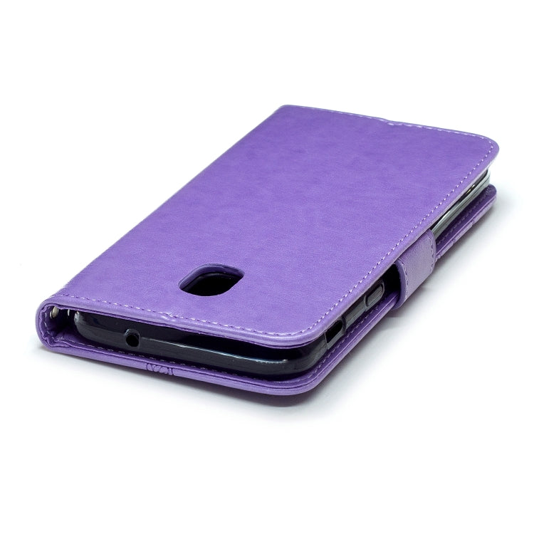 Diamond Encrusted Butterflies Love Flowers Pattern Horizontal Flip Leather Case for Galaxy J3 (2018) , with Holder & Card Slots & Wallet & Lanyard