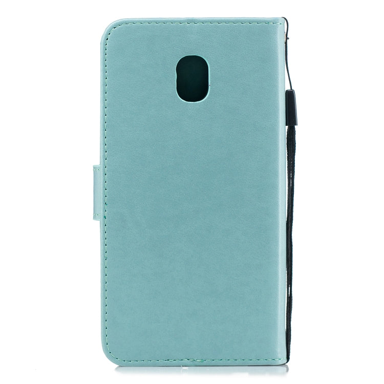 Diamond Encrusted Butterflies Love Flowers Pattern Horizontal Flip Leather Case for Galaxy J3 (2018) , with Holder & Card Slots & Wallet & Lanyard