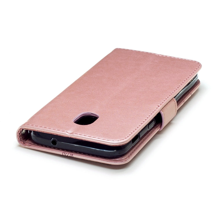 Diamond Encrusted Butterflies Love Flowers Pattern Horizontal Flip Leather Case for Galaxy J3 (2018) , with Holder & Card Slots & Wallet & Lanyard