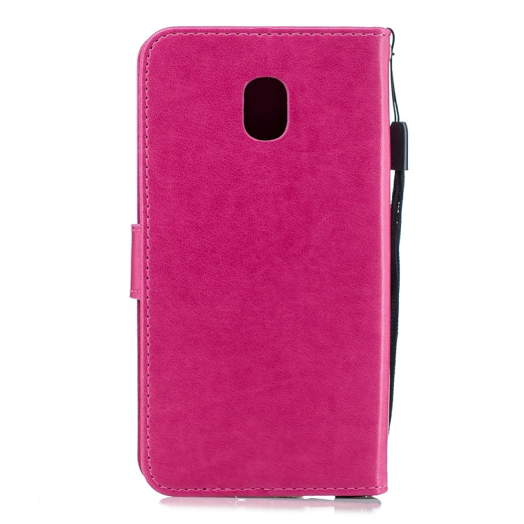 Diamond Encrusted Butterflies Love Flowers Pattern Horizontal Flip Leather Case for Galaxy J3 (2018) , with Holder & Card Slots & Wallet & Lanyard