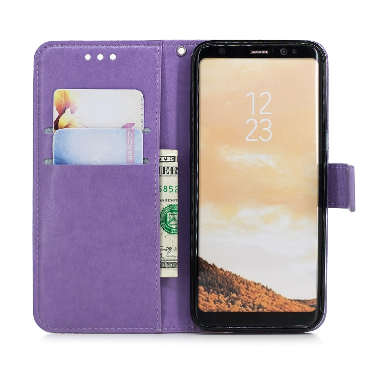 Diamond Encrusted Butterflies Love Flowers Pattern Horizontal Flip Leather Case for Galaxy S8 , with Holder & Card Slots & Wallet & Lanyard