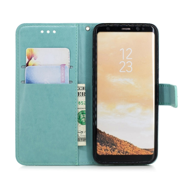 Diamond Encrusted Butterflies Love Flowers Pattern Horizontal Flip Leather Case for Galaxy S8 , with Holder & Card Slots & Wallet & Lanyard