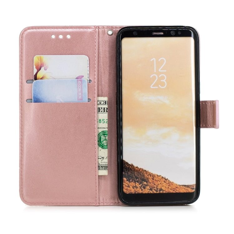 Diamond Encrusted Butterflies Love Flowers Pattern Horizontal Flip Leather Case for Galaxy S8 , with Holder & Card Slots & Wallet & Lanyard