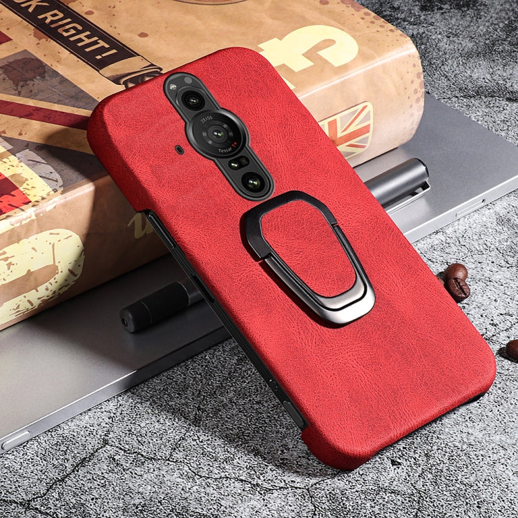 For Sony Xperia Pro-I Ring Holder PU Phone Case