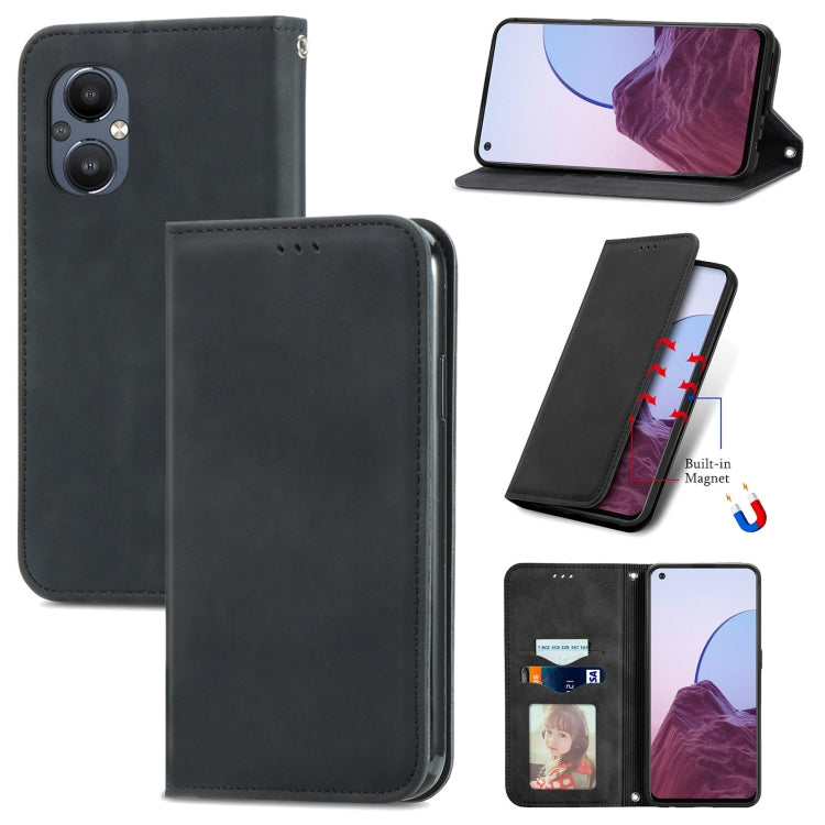 For OnePlus Nord N20 5G Retro Skin Feel Magnetic Leather Case