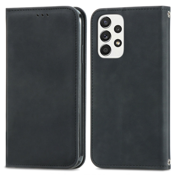 For Samsung Galaxy A33 5G Retro Skin Feel Magnetic Leather Case