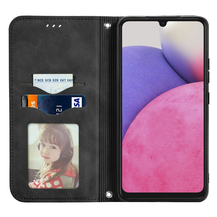 For Samsung Galaxy A33 5G Retro Skin Feel Magnetic Leather Case