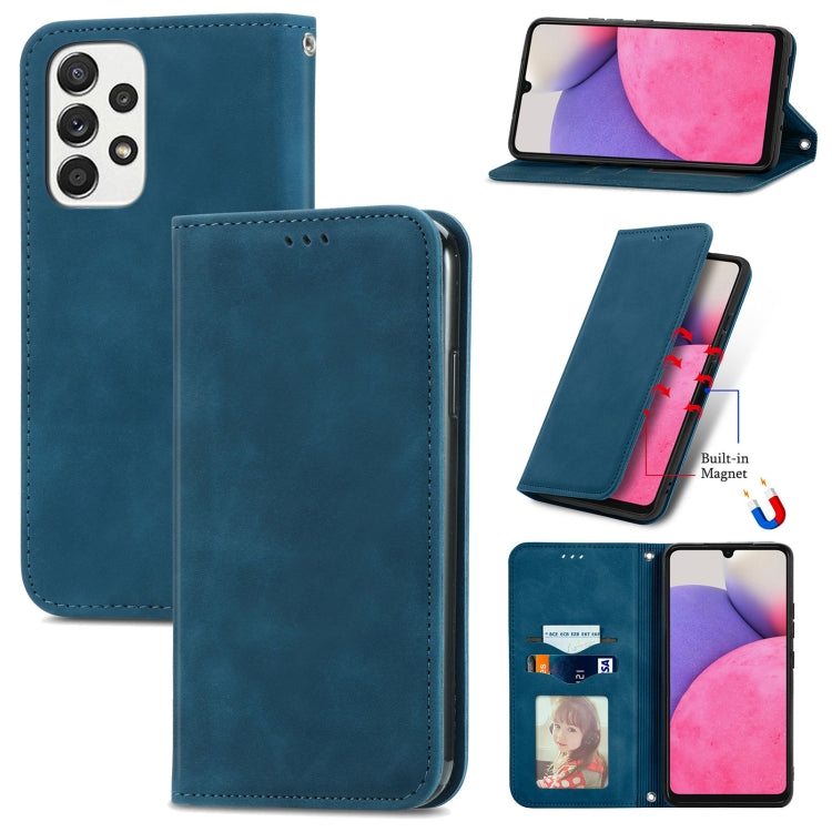 For Samsung Galaxy A33 5G Retro Skin Feel Magnetic Leather Case