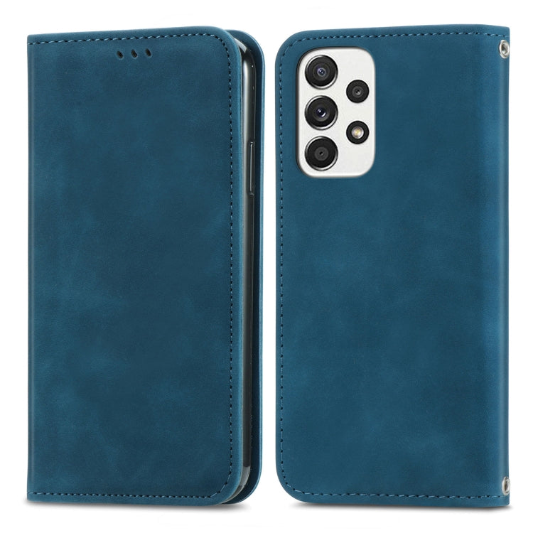 For Samsung Galaxy A33 5G Retro Skin Feel Magnetic Leather Case