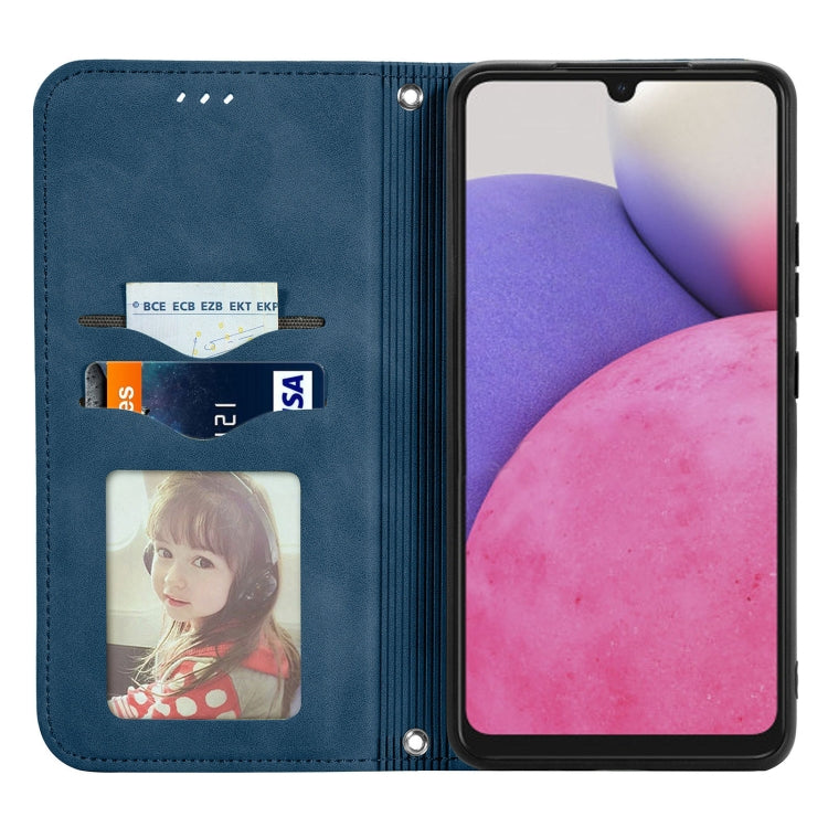 For Samsung Galaxy A33 5G Retro Skin Feel Magnetic Leather Case